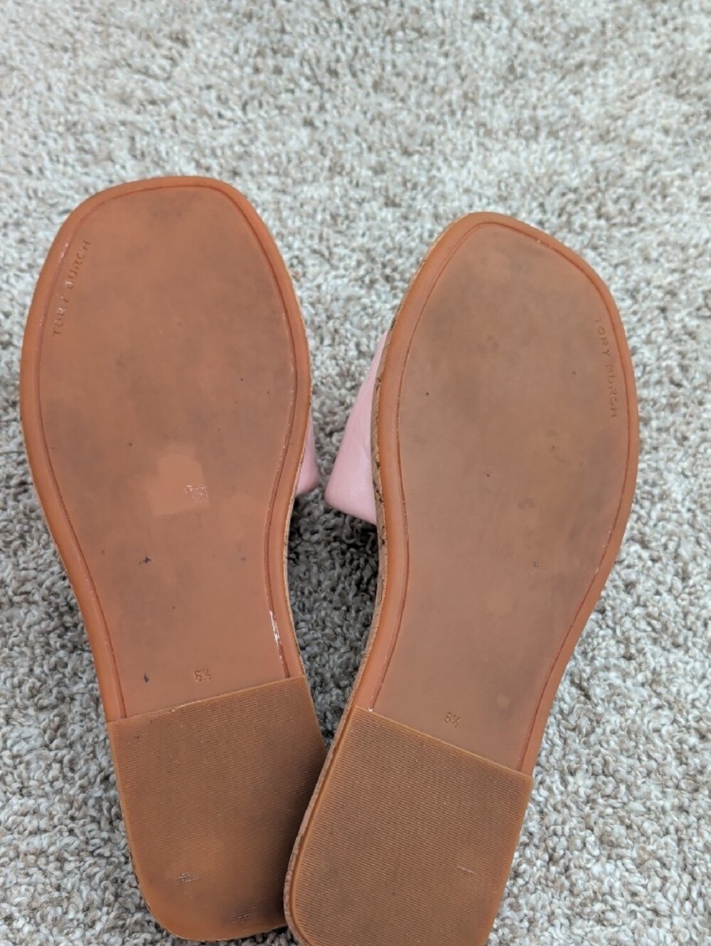 Tory Burch Pink Cork Slide Sandals Size 8.5 - Picture 5 of 11